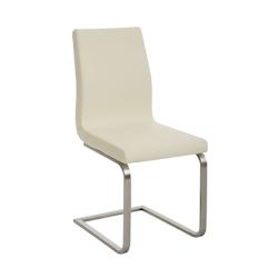 Décoshop26 - Chaise de salle à manger x1 design moderne en PVC crème support en acier inoxydable 10_0001990 - 3000250784504_0