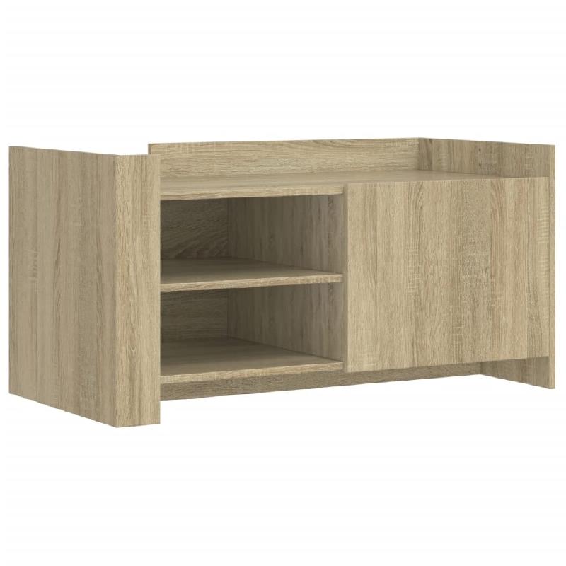 Décoshop26 - Table basse avec étagères design moderne 100 x 50 x 50 cm bois d'ingénierie couleur chêne DEC038870 - Bois massif 3000264085635_0