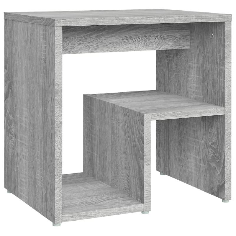 Décoshop26 - Table de chevet avec étagères 40 x 30 x 40 cm bois d'ingénierie gris DEC034598 - gris 3000260196656_0