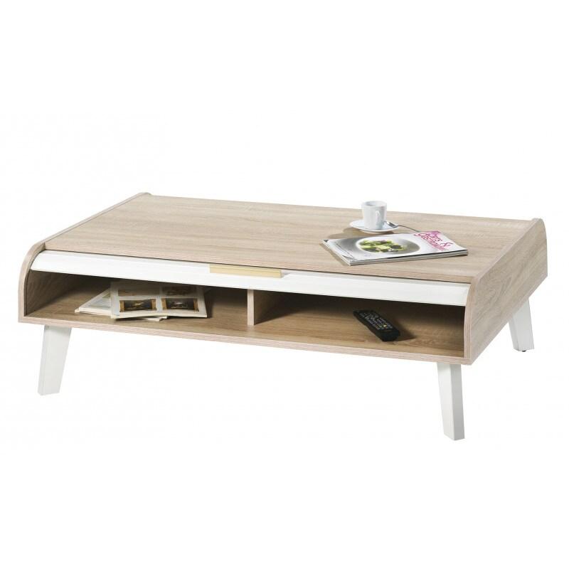 Deladeco Table basse scandinave Vicky - blanc 3665367175357_0
