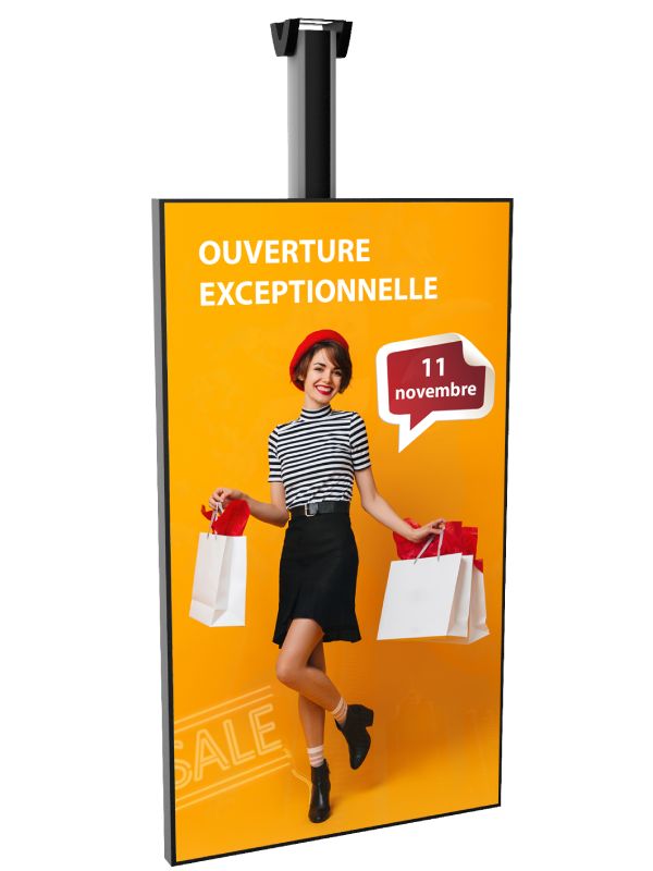 Écran vitrine suspendu 75
