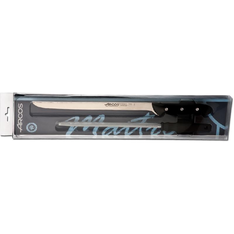 ENSEMBLE COUTEAU À JAMBON ET FUSIL - COFFRET CADEAU - ARCOS - MAÎTRE