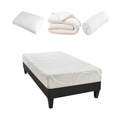 Ensemble  Matelas Mémoire de forme + Sommier + Accessoires 90x200 cm EUPRAXIE OLYMPE LITERIE - blanc 4BC.SR.K15.K.0920_0