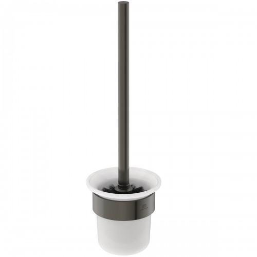 ENSEMBLE PORTE-BROSSE ET BROSSE WC - ROND - GRIS MAGNÉTIQUE - CONCA IDEAL STANDARD