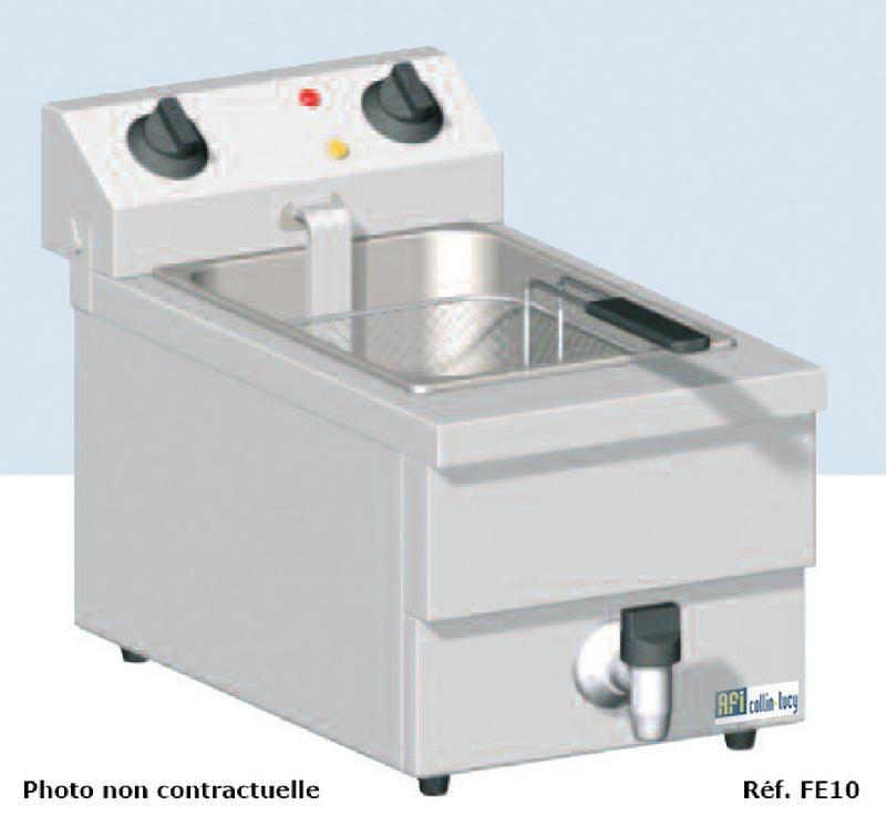Friteuse de table inox avec vidange et contacteur de puissance - 2 x 10 litres - série standard 680x515x270 - FE102_0