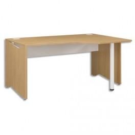 GAUTIER BUREAU COMPACT RETOUR DROIT PIED METAL VIKTOR ORME BLOND HAUTEUR 74 X PROFONDEUR 80 CM