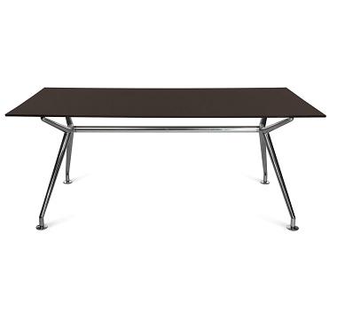 Table de réunion Guest - Plateau mélaminé 19mm - Structure métallique 4 pieds avec poutre en acier chromé_0