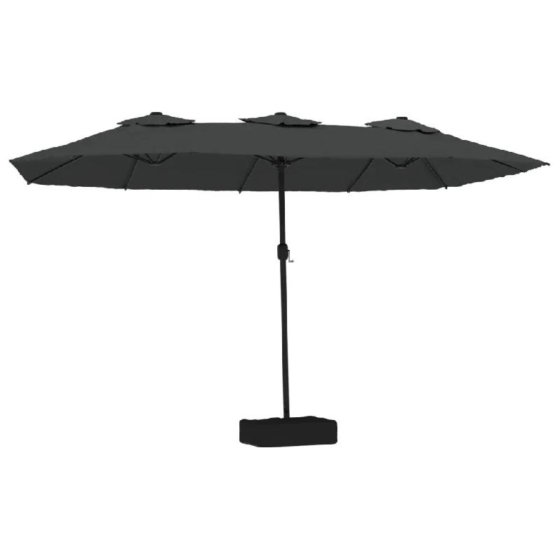 Helloshop26 - Parasol à double tête 449 x 265 cm facile à ouvrir protection UV design moderne en polyester anthracite 02_0047376 - polyester 300023_0