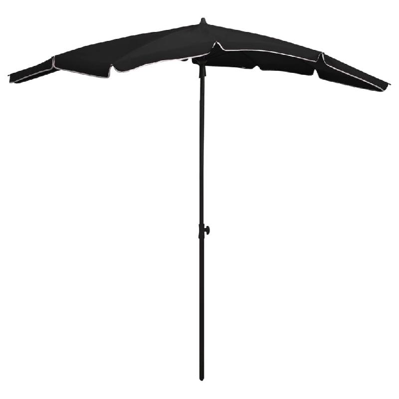 Helloshop26 - Parasol de jardin avec mât 200 x 130 cm noir 02_0008318 - noir acier 3000444647769_0