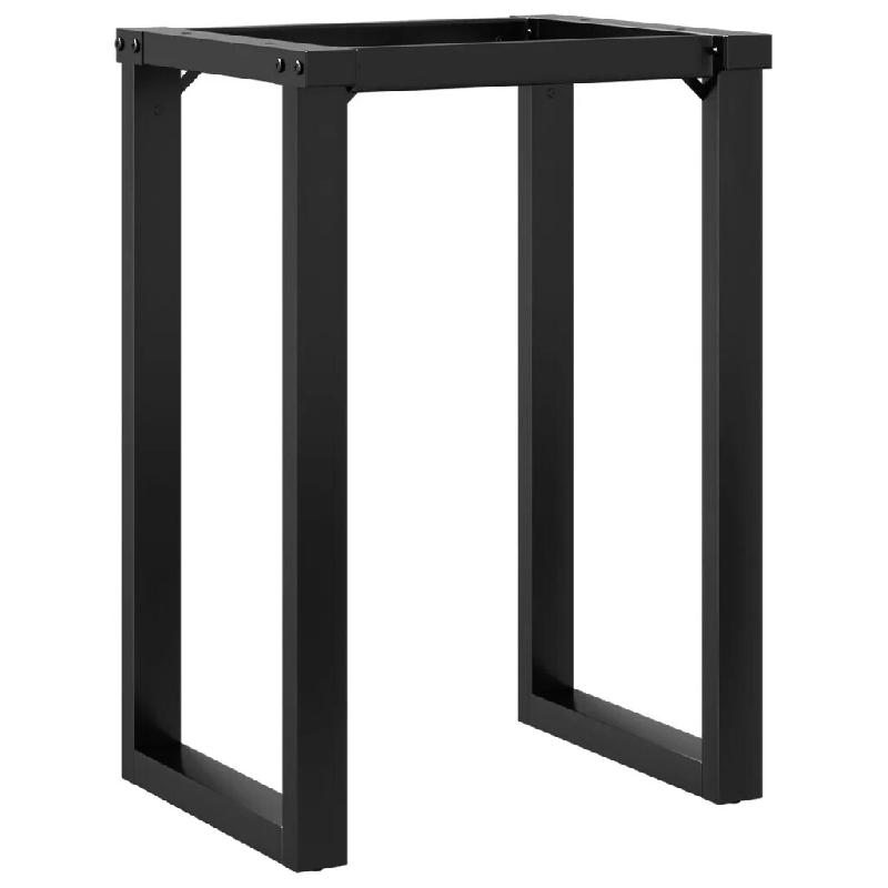 Helloshop26 - Pieds de table à manger cadre en O 60 x 50 x 73 cm stables et robustes style industriel en acier noir 02_0047224 - noir acier 300023466_0