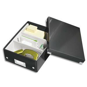 Leitz boîte Click&Store S-Box avec compartiments amovibles - coloris noir - carton recouvert de papier pelliculé_0