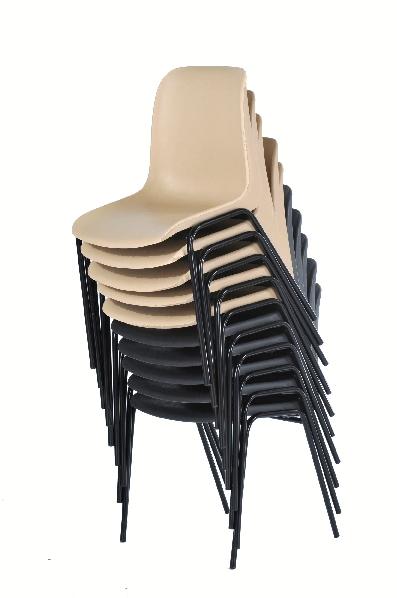 LOT 5 CHAISES COQUE PANAMA NON CLASSÉ PIÈTEMENT NOIR COLORIS BEIGE - MANUTAN COLLECTIVITÉS