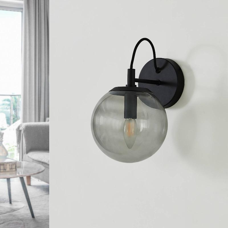 LUCANDE SOTIANA APPLIQUE MURALE, BOULE DE VERRE, NOIR