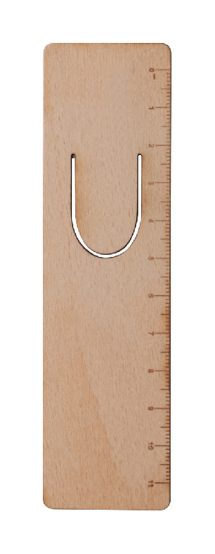 Marque-pages en bois - règle 11 cm - couleur naturelle - poids 2 g_0