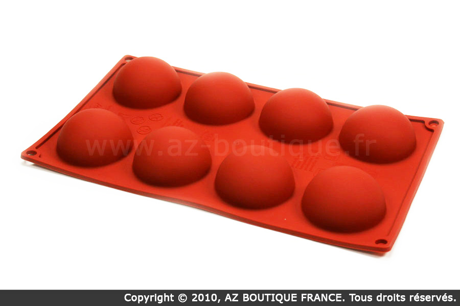 MOULE FLEXIBLE EN SILICONE - 8 DEMI-SPHÈRES - PADERNO - MOULE DEMI-SPHÈRE