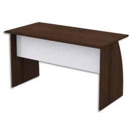 MT INTERNATIONAL BUREAU DROIT OPÉRATIVE MT30 CHOCOLAT / BLANC BRILLANT - DIMENSIONS : L134 X H75 X P67 CM