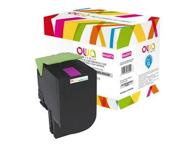 TONER REMANUFACTURÉ OWA - STANDARD - MAGENTA - POUR LEXMARK 80C2SM0, 80C2SME