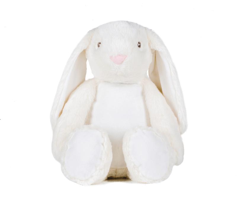 Peluche zippée Lapin - Réf: MM050 - 100% polyester, personnalisable, 45 cm - Norme EN71_0