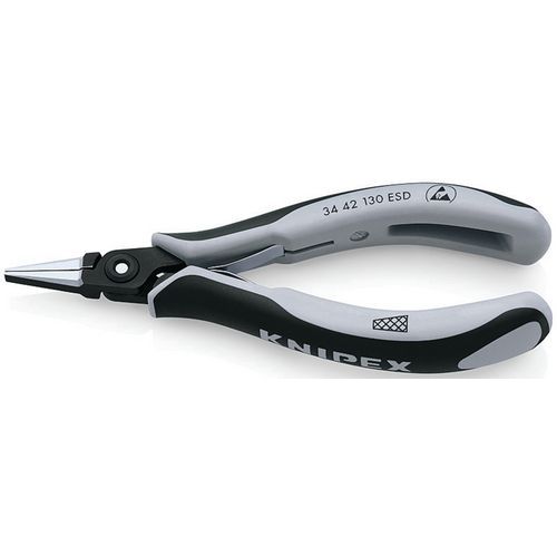 PINCE DE PRÉHENSION DE PRÉCISION - BECS PLATS STRIÉS - 130MM - ESD - KNIPEX