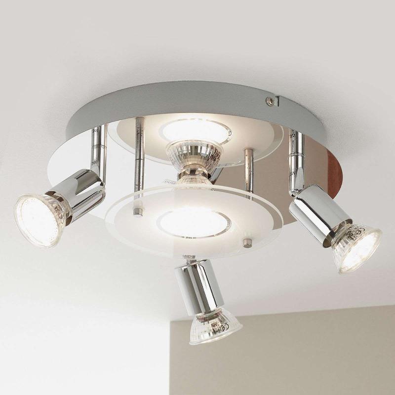 BRILONER PLAFONNIER LED ORNA, ROND, À 4 LAMPES, CHROMÉ
