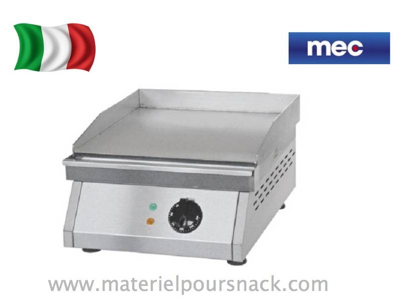 Plancha lisse électrique Mec PE400L - fabrication italienne - acier inox - 3 kW - surface de cuisson 395x400 mm_0