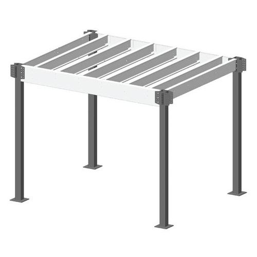PLATEFORME DÉPART 4 POTEAUX+4LISSES 4200X4200X3000 MM 500KG - MANORGA