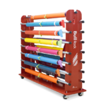 Rayonnages pour bobines - capacité de stockage 15 bobines de mandrin 57mm ou 76mm - roulettes pour charges lourdes_0