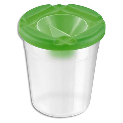 POT ANTI-VERSE EN PLASTIQUE TRANSPARENT AVEC BOUCHON DE FERMETURE - LOT DE 6
