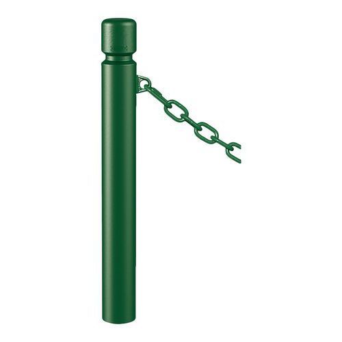 POTELET AGGLO Ø 102 MM À CHAINES 1 ANNEAU - ZINC VERT 6005 - PROCITY