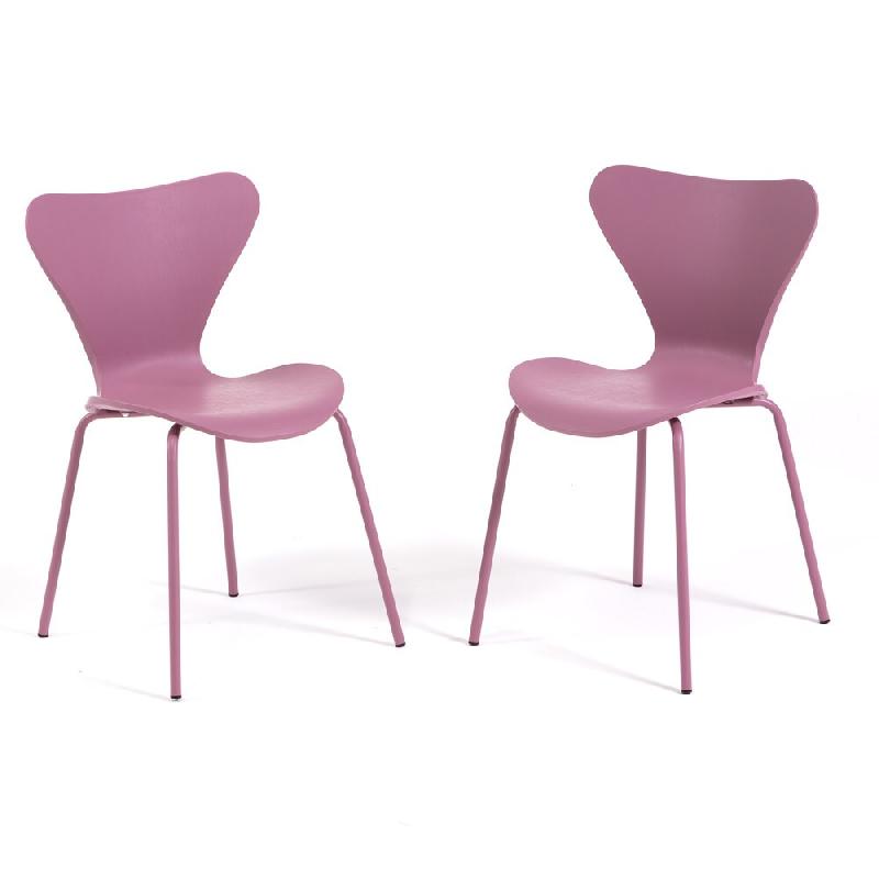 RATTATAN Lot de 2 chaises d’intérieur en polypropylène, pieds en métal avec finition effet bois, empilables, pour bar, restaurant ou cuisine –_0