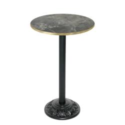Restootab - Mange-debout style bistrot Ø60cm pierre metallisee chants laiton - gris TB-VRSFF-R60M-P.METAL-LAI_0