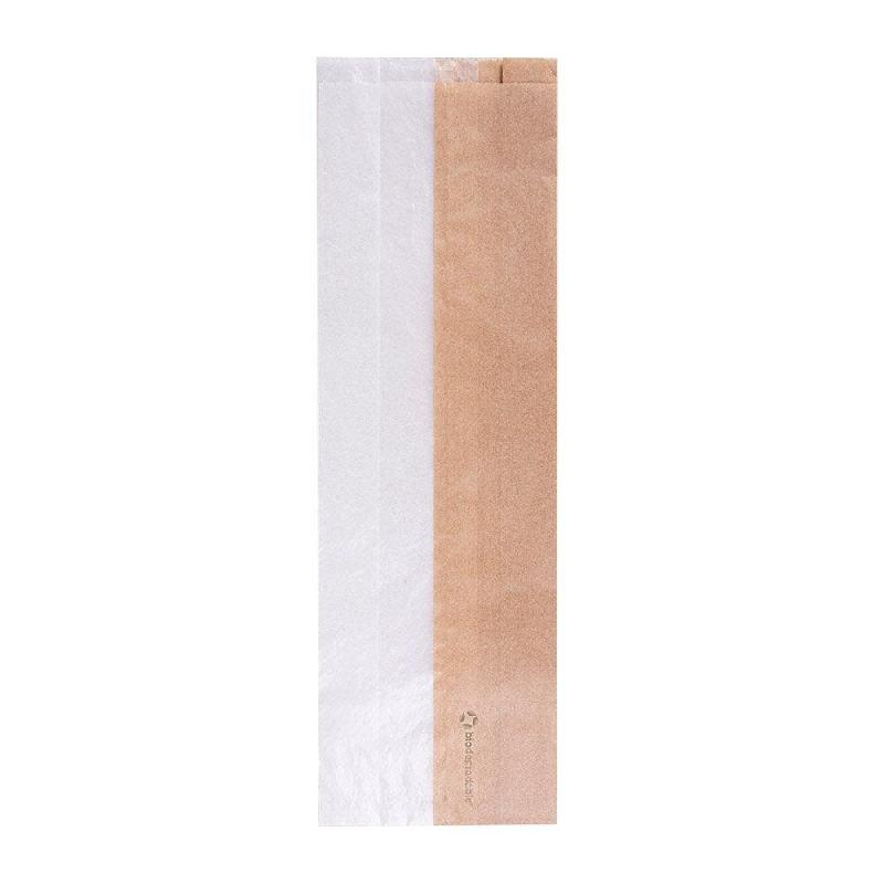 Sachet sandwich en papier kraft ingraissable avec fenêtre eco 12+6x38cm par 250_0