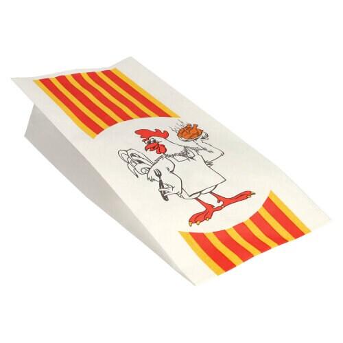 Starpak 100 sachets à poulet, papier avec doublure HDPE 28 cm x 13 cm x 8 cm 
