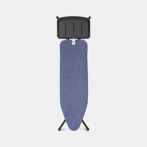 Table à repasser taille B -124 x 38 cm, pour centrale vapeur - Denim Blue avec support métallique extra large et cadre stable_0