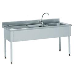 Tournus Equipement Plonge 2 bacs égouttoir à gauche avec robinetterie mélangeuse longueur 1800 mm Tournus - 816675 - plastique 816675_0