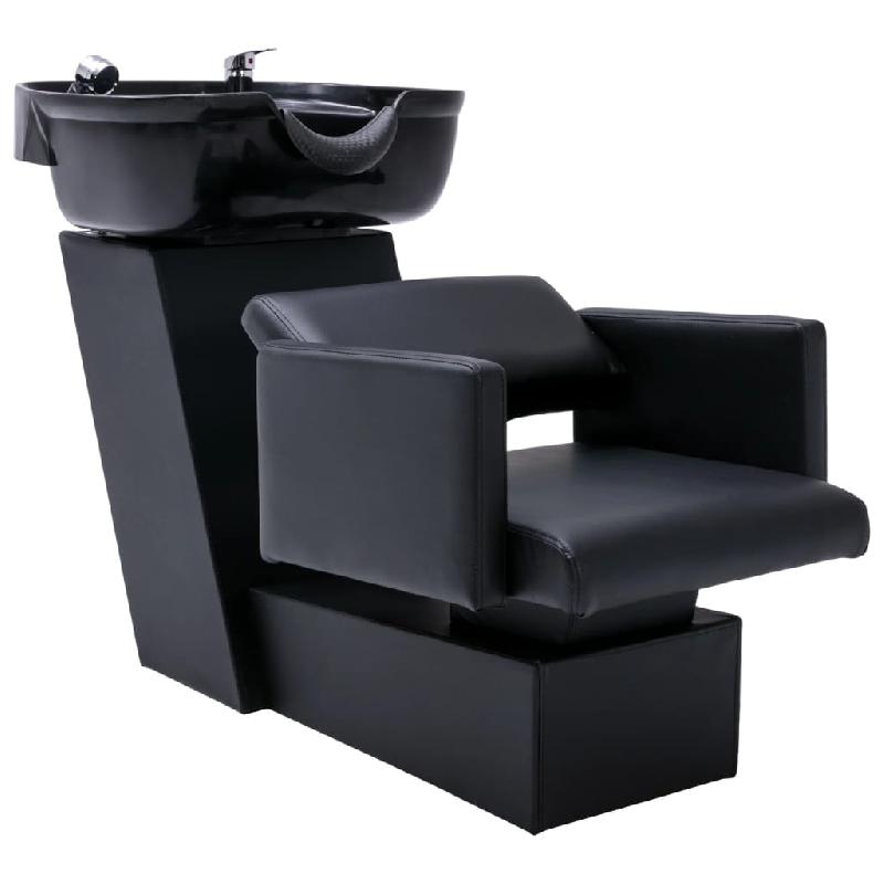 Vidaxl chaise de salon avec lavabo noir 129x59x82 cm similicuir 337177_0