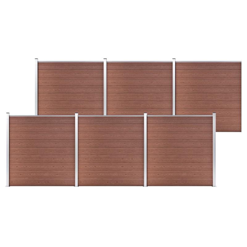 Vidaxl clôture de jardin wpc 1045x186 cm marron 3053211_0