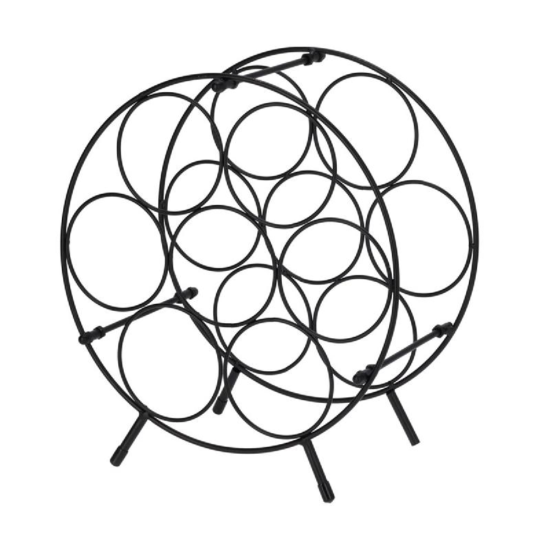 WellHome - Casier à bouteilles métallique rond pour 7 bouteilles - WH16353_0