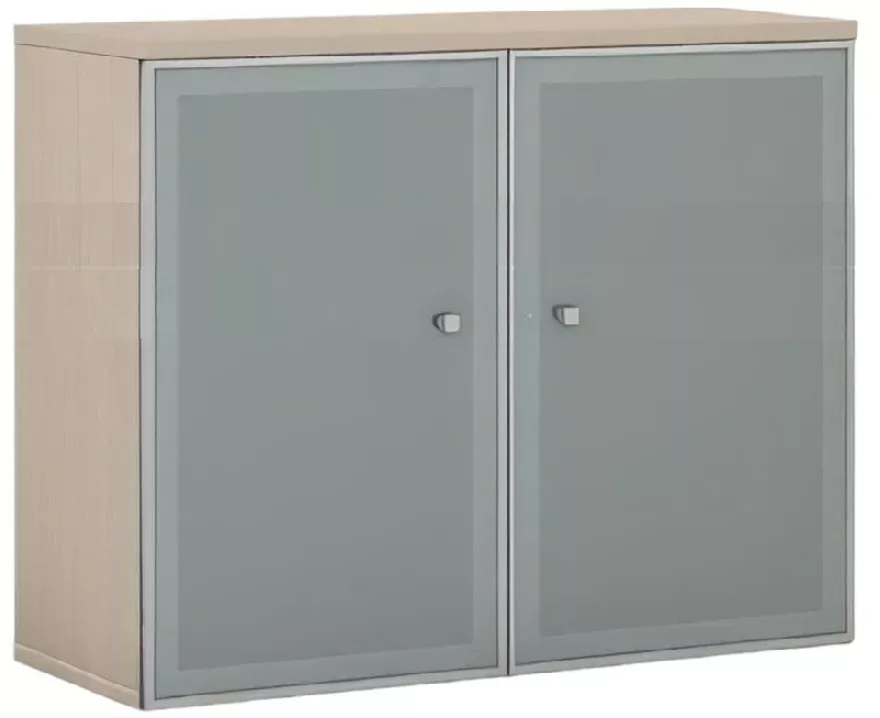 Armoire portes battantes en verre, cadre alu  avec serrure - 2 étagères - hauteur 120 cm So Madrid_0
