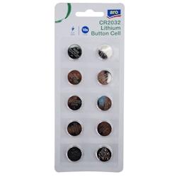 Aro  Assortiment de piles bouton  CR2032, 3 V, 10 pièces - argenté 477194_0