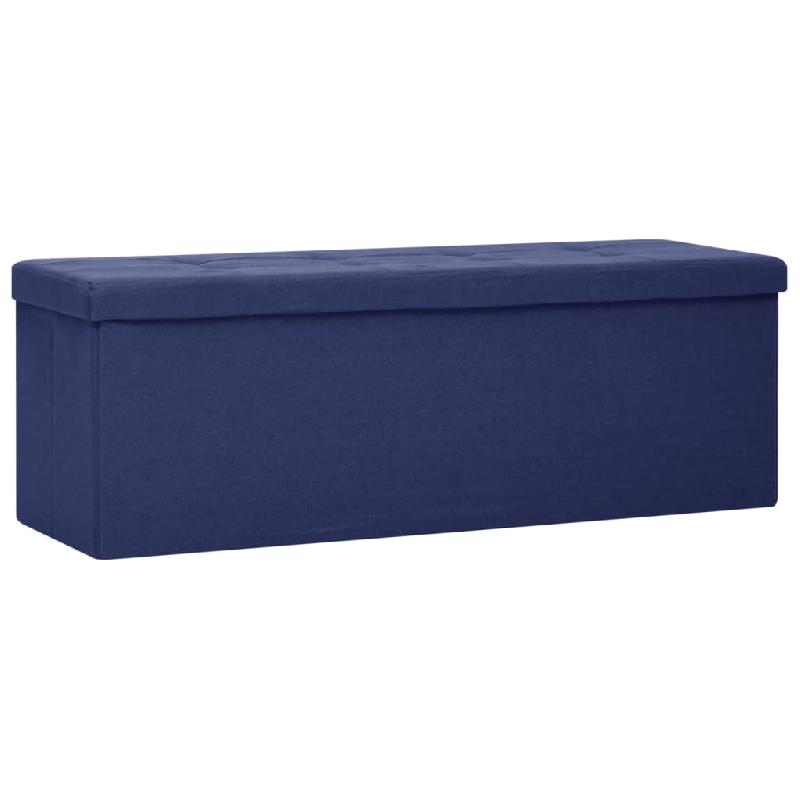 BANC BANQUETTE DE RANGEMENT PLIABLE LIN SYNTHÉTIQUE BLEU 02_0010742_0