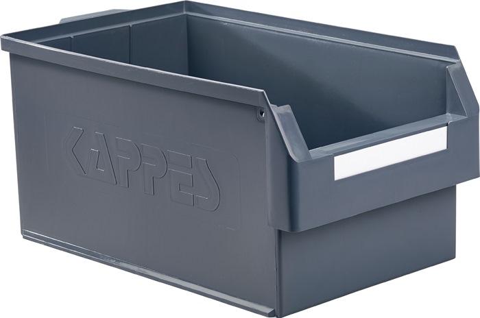 Boîte de rangement à ouverture frontale - L500 x l300 x H250 mm - PE gris - RASTERPLAN - Résistante aux chocs et températures extrêmes_0