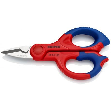 Ciseaux d’électricien avec gaines bi-matière, renforcées de fibres de verre 155 mm KNIPEX | 95 05 155 SB_0