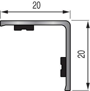 Cornière d'angle 3ml 20x20mm alu - 3m - 1323100 00 - 486013_0