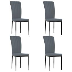 Décoshop26 - Set de 4 chaises de salle à manger en tissu velours gris foncé cadre en fer DEC025626 - gris 3000255355044_0