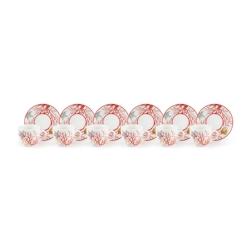 Excelsa lot de 6 tasses à café avec des soucoupes Coral porcelaine 6x5x6 cm multicolore - multicolore porcelaine 62717_0