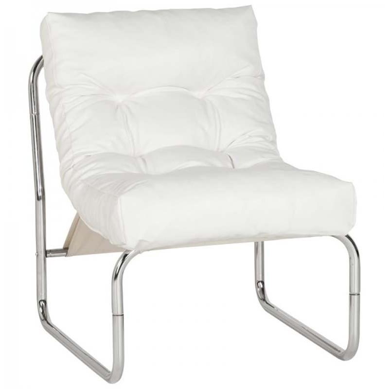 Fauteuil design Clip 76 cm blanc - Paris Prix - Assise confortable et rembourrage moelleux - Charge 120 kg_0
