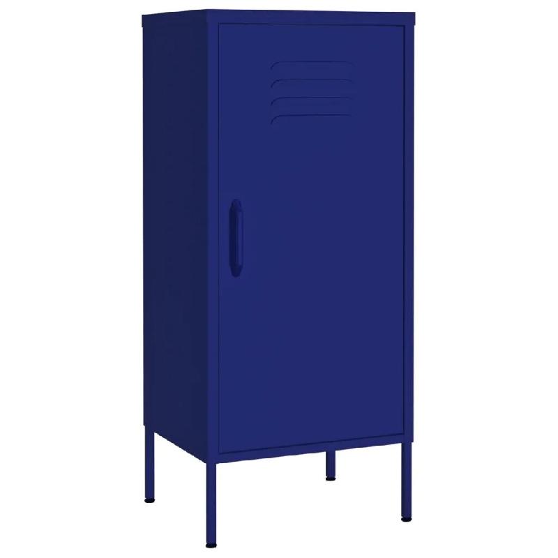 Helloshop26 - Armoire de rangement 42,5 x 35 x 101,5 cm robuste avec 2 étagères réglables salle à manger en acier bleu marine 02_0046878 - bleu ac_0