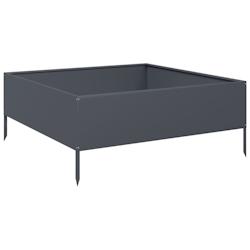 Helloshop26 - Jardinière bac lit surélevé plantes fleurs terrasse jardin de jardin 100 x 100 x 25 cm acier anthracite 02_0039264 - 3000218571962_0