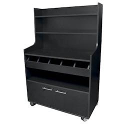 Ligne CHR caféteria meuble desserte  haute - noir - l110xp59xh167 cm - Bois manufacturé MCH-43410-NOIR_0